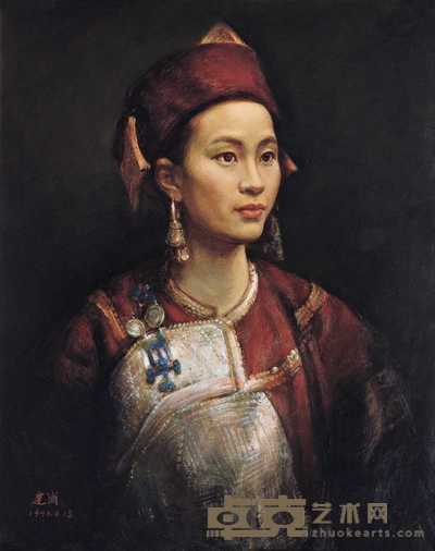 张建岗 1996年作 少女肖像 79×63.5cm